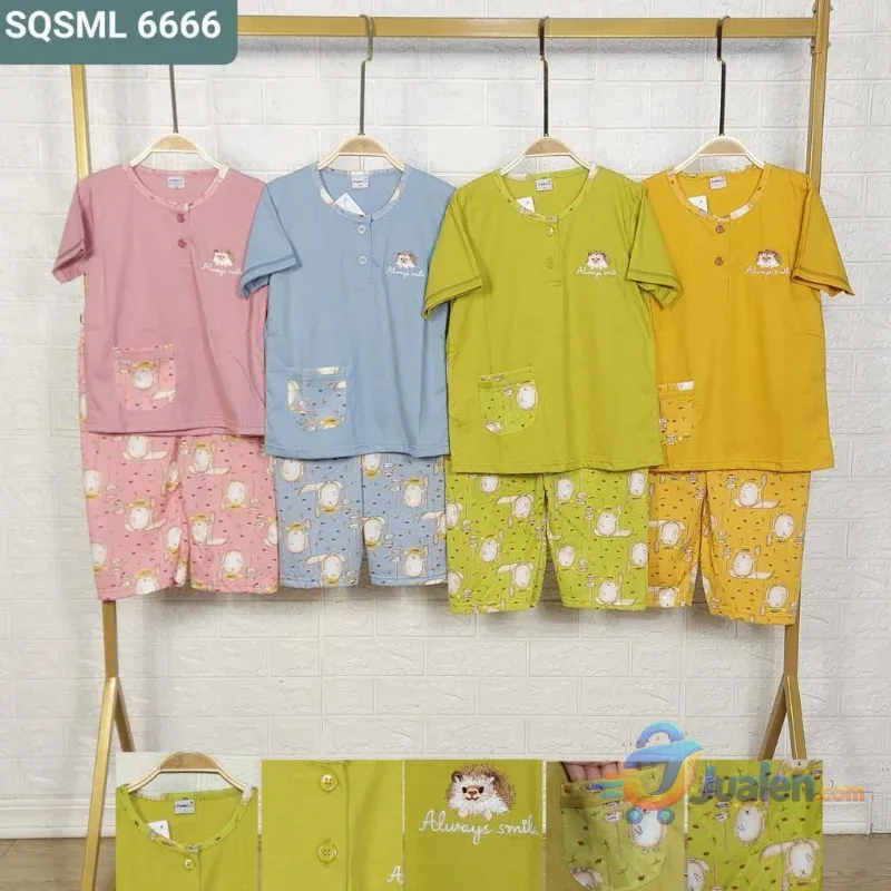 Baju Tidur Amro Piyama Wanita Babydoll bahan kaos katun Harga Murah Grosir Ecer Semarang
