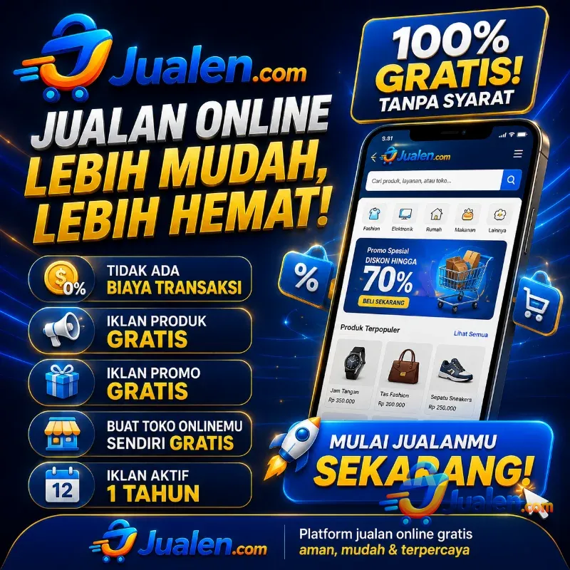 Iklan Online Gratis Tidak Ada Biaya Transaksi - Masa Aktif Panjang | Jualen.com